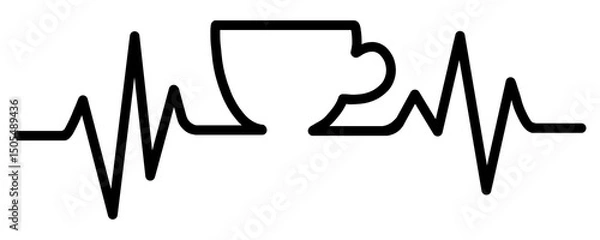 Obraz heartbeat create cup symbol