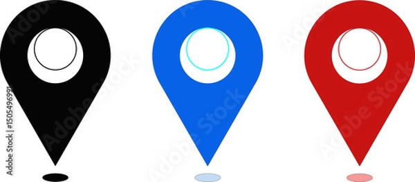 Fototapeta Pin icon set. Location icon vector. Destination icon. Map pin