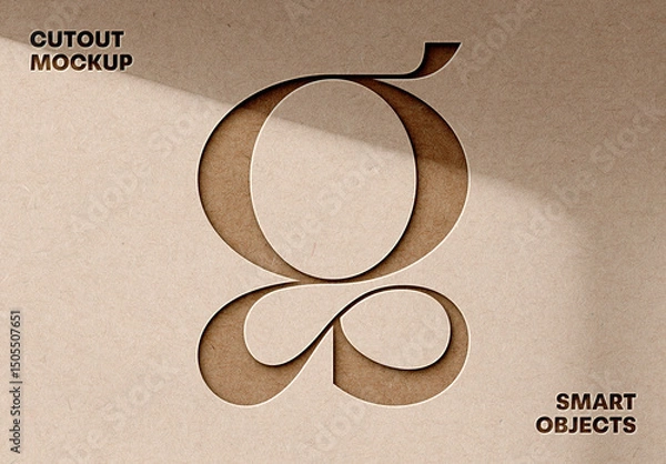Obraz Craft Cut Out Paper Mockup