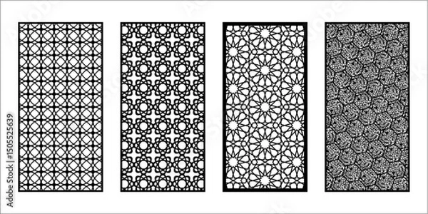 Fototapeta Islamic Geometric Patterns Vector | Arabic Art Panel Designs for CNC & Laser Cutting.
