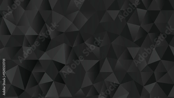 Fototapeta Dark polygon mosaic, trendy low poly design, digital wallpaper, stylish abstract art, minimal pattern