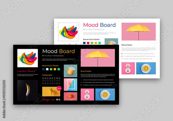 Fototapeta Minimal Mood Board Template Design
