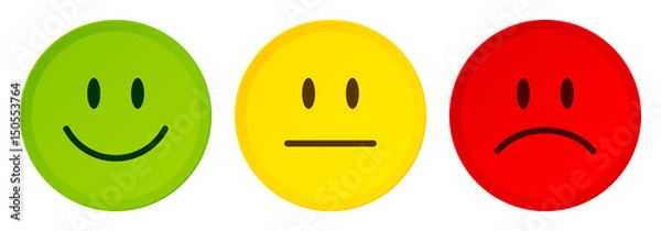 Fototapeta Mood Faces Green/Yellow/Red Color