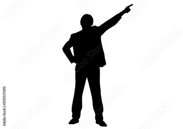 Fototapeta ポーズをとるビジネスマンのシルエット