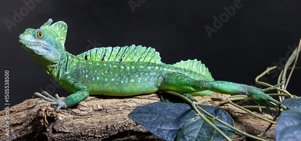 Obraz Close-up view of a Plumed basilisk (Basiliscus plumifrons)