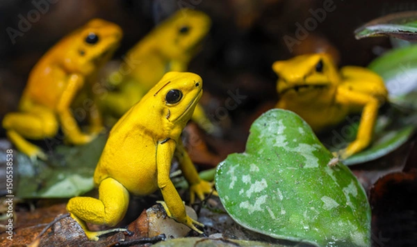 Obraz Close-up view of a Golden poison frog (Phyllobates terribilis)