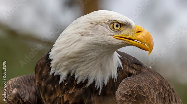 Obraz Close-up view of a Bald eagle (Haliaeetus leucocephalus) 
