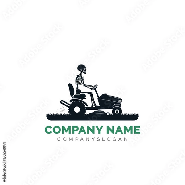 Obraz Skeleton lawn care logo design, vector illustration 