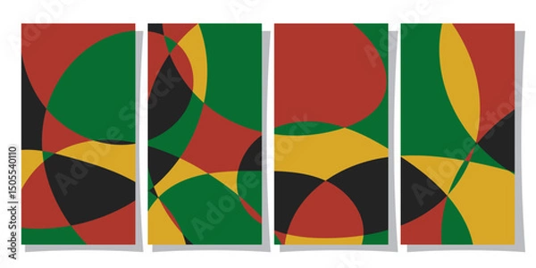Fototapeta Abstract backgrounds set, abstract juneteenth pattern background juneteenth seamless pattern