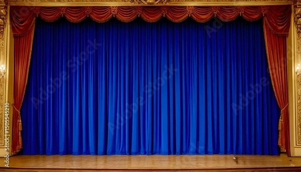 Fototapeta theater stage with red curtains