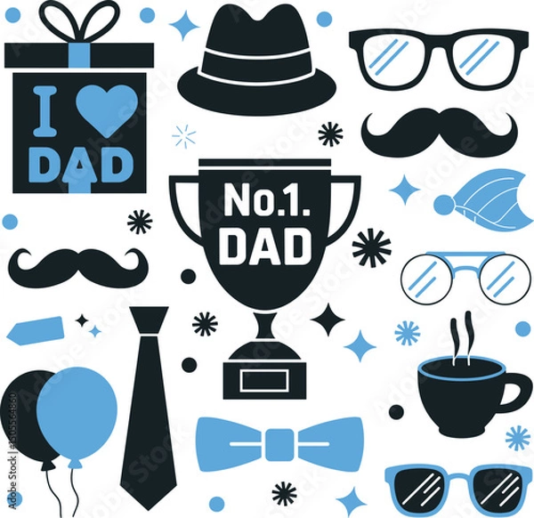 Fototapeta Father s Day Banner Design with Colorful Elements and Classic Fonts for Advertisements