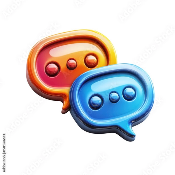 Fototapeta Vibrant conversation bubbles reflecting modern communication in lively on transparent background