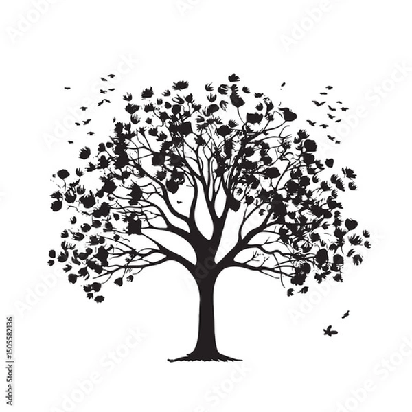 Fototapeta Cotton Tree Shadow Illustration