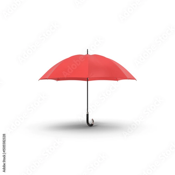 Obraz Red Open Umbrella Isolated on Transparent Background