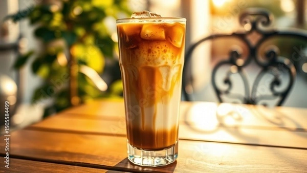 Obraz Refreshing Iced Caramel Macchiato A Summer Beverage Photography