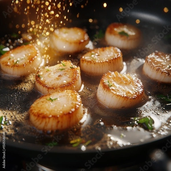 Obraz Pan fried scallops