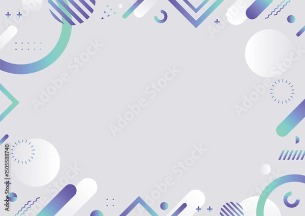 Fototapeta 近未来感のある清潔あるグラデーション 幾何学模様の背景2