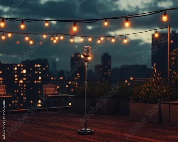 Obraz Rooftop gathering twilight