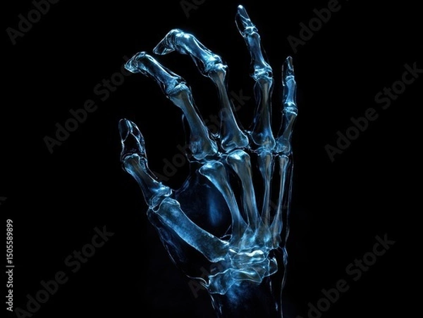 Obraz Skeleton hand anatomy illustration