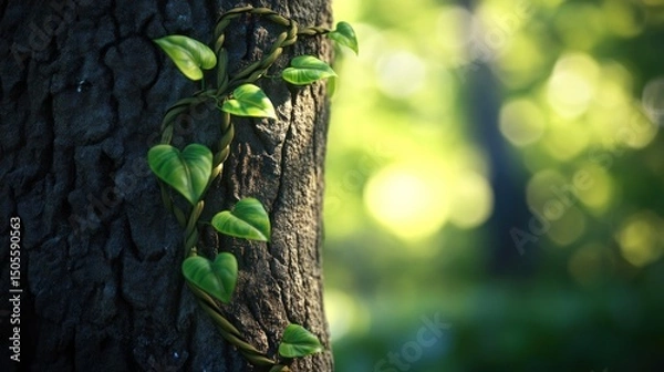 Fototapeta Tree trunk with vines