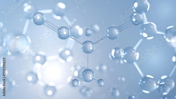Fototapeta aminomalononitrile molecular structure 3d, amines structural chemical formula view from a microscope