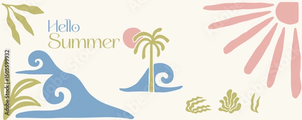 Obraz minimalist, summer, vector, pattern, geometric, banner