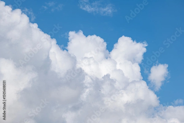 Obraz Closeup blue sky, cloud textured background