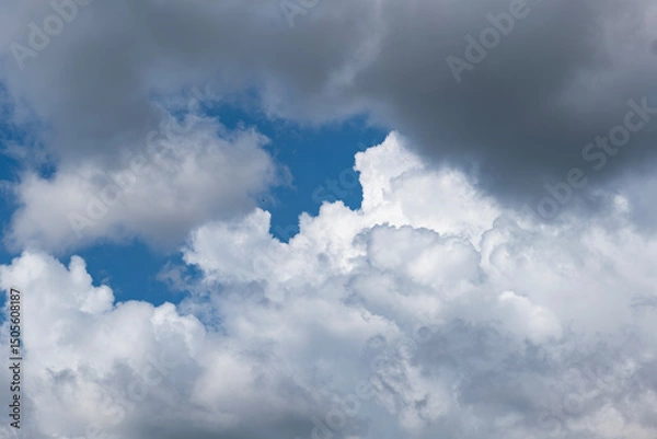 Obraz Closeup blue sky, cloud textured background