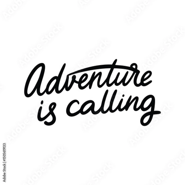 Obraz vector phrase written in expressive brush calligraphy "Adventure is calling"