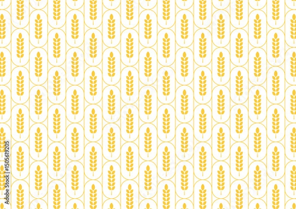 Fototapeta Wheat pattern wallpaper. oat symbol. free space for text. rice sign. Rice pattern wallpaper.