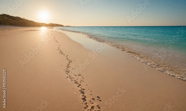 Obraz 멋있는 바다풍경 빛나는모래 파도 시원한 바닷가