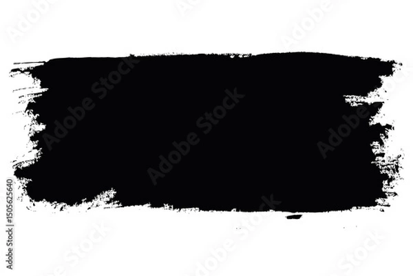 Fototapeta Grunge Hand Drawn Ink Brush Stroke Isolated on White Background. Paintbrush line with rough edges. Stain for backdrops. Freehand doodle line borders. Black splashes
