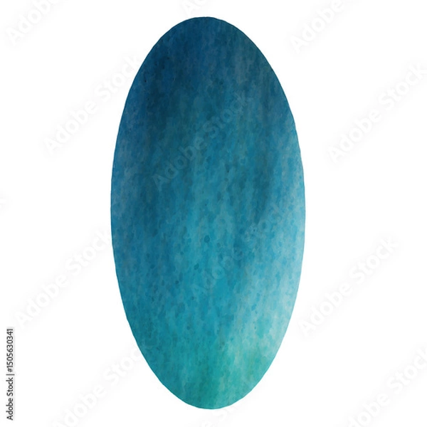 Fototapeta Watercolor splash oval turquoise gradient on transparent background transparent background isolated png stock