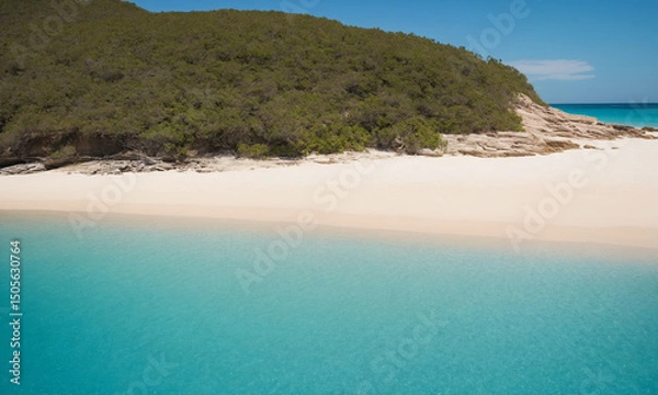 Obraz 바닷가 모래사장과 아름다운 풍경 파도