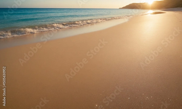 Obraz 바닷가 모래사장과 아름다운 풍경 파도