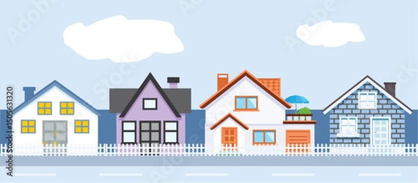 Obraz Choosing a house to live in. Finding the right house in the neighborhood.