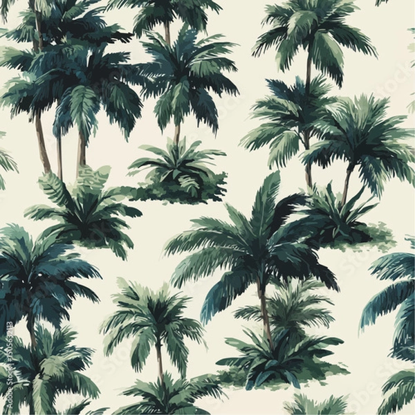 Fototapeta 2 color palm pattern on white background