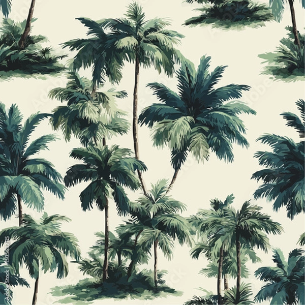 Fototapeta 2 color palm pattern on white background