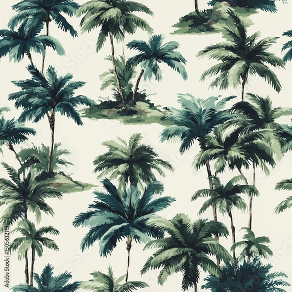 Fototapeta 2 color palm pattern on white background