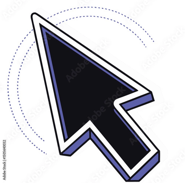 Fototapeta Modern cursor icon design with 3d effect on a white transparent background
