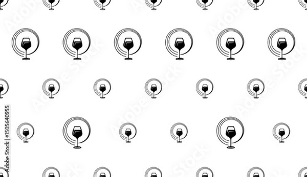 Obraz Wine Glass Icon Seamless Pattern Y_2210001