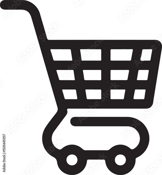 Fototapeta Simple Shopping Cart Icon Design for E commerce Websites and Mobile Applications