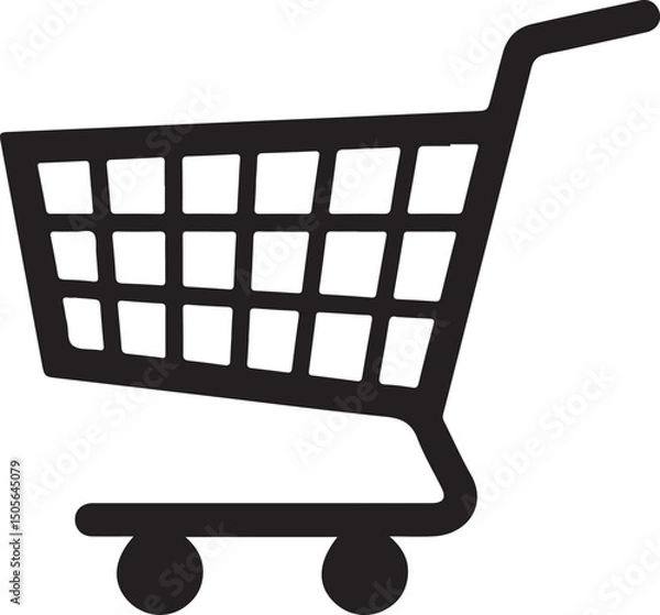 Fototapeta Simple Shopping Cart Icon Design with a Clean and Modern Aesthetic for E commerce