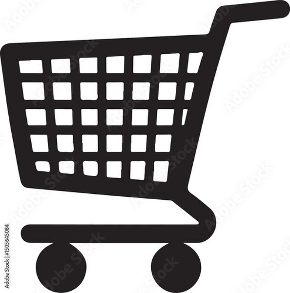 Fototapeta Simple Shopping Cart Icon Design for E commerce Websites and Mobile Applications