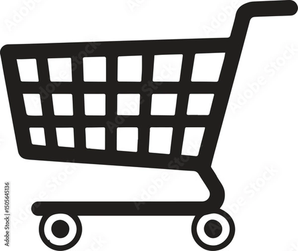 Fototapeta Simple Shopping Cart Icon Design for E commerce Websites and Applications