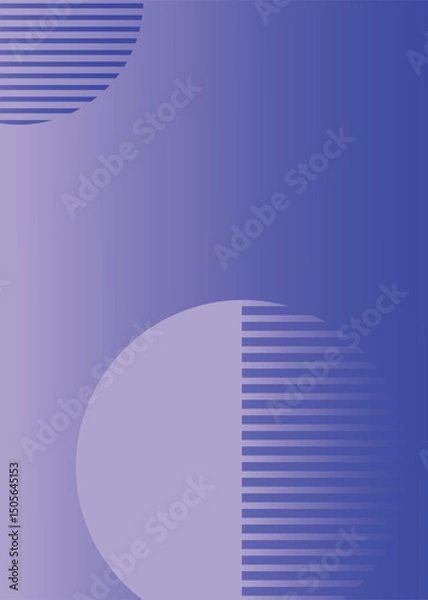 Fototapeta Minimalistic Vertical Postern Template. Modern gradient background with geometric shapes in blue and lilac