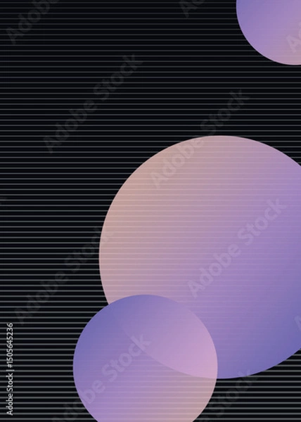 Fototapeta Dark Vibrant Minimalistic background with gradient circle shapes