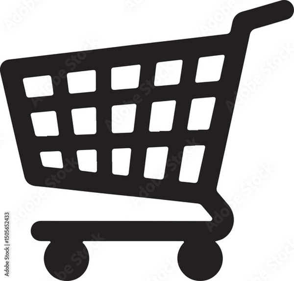 Fototapeta Simple Shopping Cart Icon Design with Basic Colors and Standard Fonts