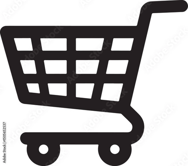 Fototapeta Simple Shopping Cart Icon Design for E commerce Websites and Mobile Applications
