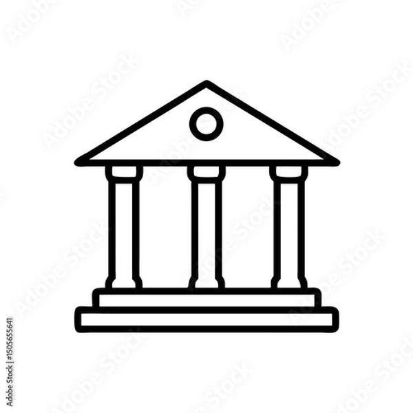 Fototapeta Bank building icon on transparent background for web and graphic design